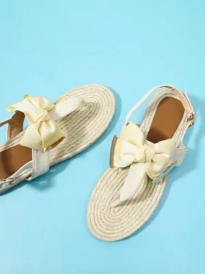 Toe Post Bow Decor Espadrille Sandals